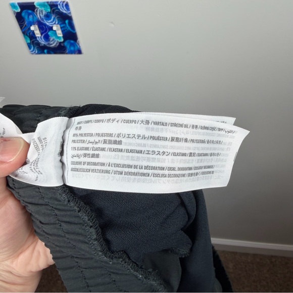 Abercrombie & Fitch Wide Split Ankle Traveler Track Pants Black Large Athleisure - Picture 9 of 11